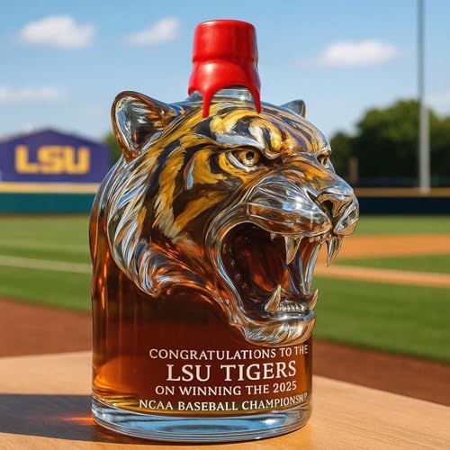 300ML Weindekanter Dekanter Whiskey Karaffe Statue - 3D-Whisky-Weinflaschen-Ornamente In Tigerkopfform, Mundgeblasene Whisky-Dekanter-Skulpturen Mit Auslaufsicherem Design(B) von YDZYFFS