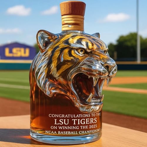 300ML Weindekanter Dekanter Whiskey Karaffe Statue - 3D-Whisky-Weinflaschen-Ornamente In Tigerkopfform, Mundgeblasene Whisky-Dekanter-Skulpturen Mit Auslaufsicherem Design(D) von YDZYFFS