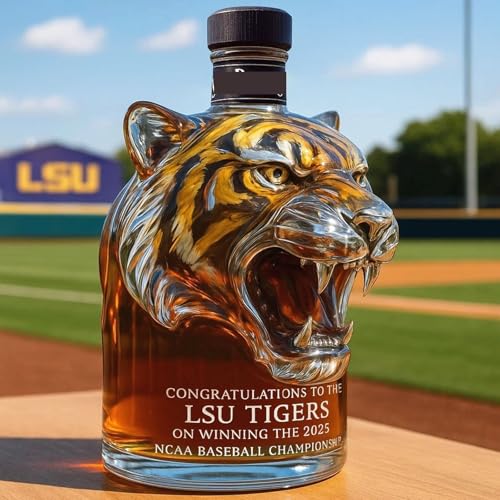 300ML Weindekanter Dekanter Whiskey Karaffe Statue - 3D-Whisky-Weinflaschen-Ornamente In Tigerkopfform, Mundgeblasene Whisky-Dekanter-Skulpturen Mit Auslaufsicherem Design(F) von YDZYFFS