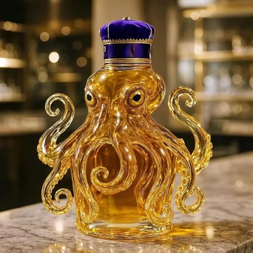 350ML Weindekanter Dekanter Whiskey Karaffe Statue - 3D-Whisky-Weinflasche In Oktopusform, Whisky-Dekanter Aus Glas, Lustiges Tiermotiv, Leere Weinkaraffe, Schnapsaufbewahrung, Geschenk(B) von YDZYFFS