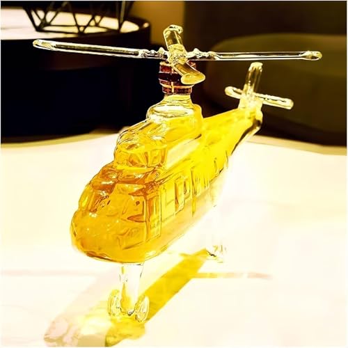 750ML Weindekanter Dekanter Whiskey Karaffe Statue - 3D-Whiskykaraffe In Hubschrauberform, Neuartiger Schnapsspender Aus Glas, Kreative Flugzeug-Weinflasche, Geschenk Für Luftfahrtbegeisterte 750ML Weindekanter Dekanter Whiskey Karaffe Statue - 3D-Whiskykaraffe In Hubschrauberform, Neuartiger Schnapsspender Aus Glas, Kreative Flugzeug-Weinflasche, Geschenk Für Luftfahrtbegeisterte von YDZYFFS