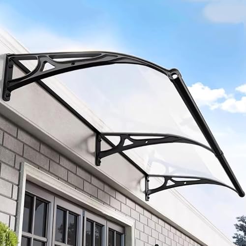 Haustür Baldachin Außenmarkise mit Abflusswaschbecken und Aluminiumhalterung, Fenster Garten Vordach Terrasse Veranda Markise Regenschutz Abdeckung für Hintertür, Veranda, Fenster von YDkjwjw