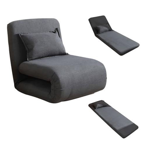 Klappbares Schlafsofa Cabrio Lazy Sofa Chair mit Verstellbarer Rückenlehne und Kissenboden Couch Lounge Chaise für Wohnzimmer Schlafzimmer Gästezimmer von YDkjwjw