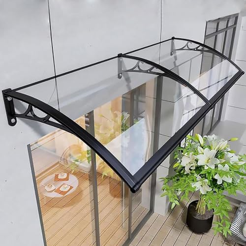 Markise für den Außenbereich, Vordach der Haustür mit Aluminiumhalterung, Dachplatten aus Polycarbonat Regenschutz für Hintertür, Veranda, Fenster Markise für den Außenbereich, Vordach der Haustür mit Aluminiumhalterung, Dachplatten aus Polycarbonat Regenschutz für Hintertür, Veranda, Fenster von YDkjwjw