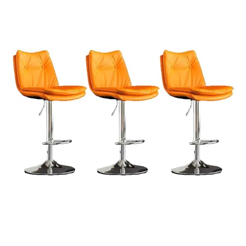 YDkjwjw 3er-Pack Barhocker, Moderne, verstellbare Barhocker aus PU-Leder mit Drehgelenk, hydraulischer Barhocker für die Küchentheke, extra hohe Insel-Barhocker mit Rückenlehne von YDkjwjw