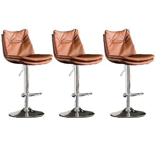 YDkjwjw 3er-Pack Barhocker, Moderne, verstellbare Barhocker aus PU-Leder mit Drehgelenk, hydraulischer Barhocker für die Küchentheke, extra hohe Insel-Barhocker mit Rückenlehne von YDkjwjw