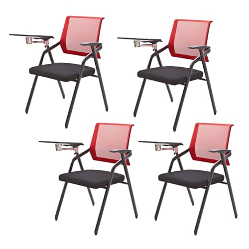 YDkjwjw 4 Pack stapelbar faltbar Ausbildung Stühle klappbar Schreibtischstuhl mit Flip-Up-Tablet Arm, atmungsaktive Mesh-Rückenlehne und dicken Sitzkissen, Konferenzraum Stuhl für Büro YDkjwjw 4 Pack stapelbar faltbar Ausbildung Stühle klappbar Schreibtischstuhl mit Flip-Up-Tablet Arm, atmungsaktive Mesh-Rückenlehne und dicken Sitzkissen, Konferenzraum Stuhl für Büro von YDkjwjw