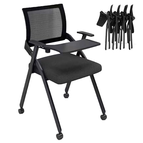 YDkjwjw 4 Stück stapelbar Konferenzraum Stühle mit Flip-Up Tablet Arm klappbar Bürostuhl mit Mesh zurück und Lendenwirbelstütze für Home Office Training Room YDkjwjw 4 Stück stapelbar Konferenzraum Stühle mit Flip-Up Tablet Arm klappbar Bürostuhl mit Mesh zurück und Lendenwirbelstütze für Home Office Training Room von YDkjwjw