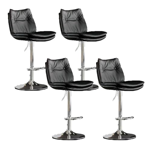 YDkjwjw 4er-Pack Moderne Barhocker, verstellbar, mit PU-Leder gepolstert, drehbare Barhocker in Thekenhöhe, Barstühle mit Rückenlehne für Kücheninsel von YDkjwjw