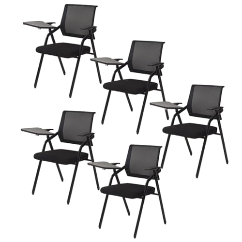 YDkjwjw 5 Pcs Tablet Arm Stuhl mit Tablet Arm, Mesh Guest Reception Stack Stühle, Executive Office Stühle für Konferenz Warteraum von YDkjwjw