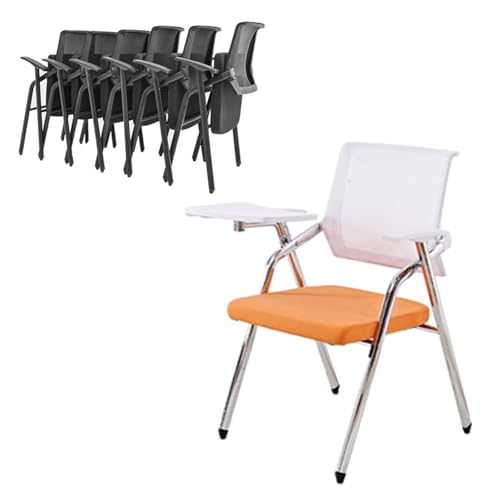 YDkjwjw 6Pcs Mesh hohe Rückenlehne Arm Stühle mit Tabletten Arme für Konferenz Meeting Guest Reception, Ergonomisches Design Nesting Stuhl für Konferenz Warteraum von YDkjwjw