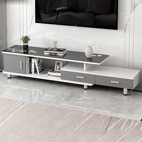 YDkjwjw Ausziehbarer TV-Ständer Modernes Entertainment Center mit Schubladen Rechteckiger TV-Konsolentisch für Wohnzimmer Schlafzimmer von YDkjwjw
