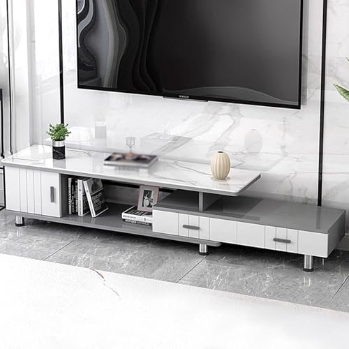 YDkjwjw Ausziehbarer TV-Ständer Modernes Entertainment Center mit Schubladen Rechteckiger TV-Konsolentisch für Wohnzimmer Schlafzimmer von YDkjwjw