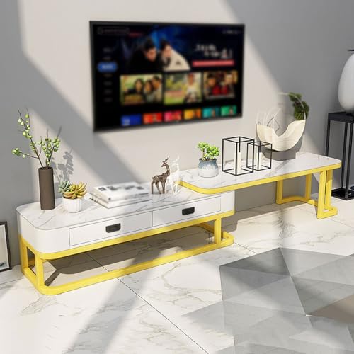 YDkjwjw Ausziehbarer TV-Ständer für Fernseher Verstellbares Entertainment-Center mit Schubladen, verschiebbare Tisch-Medienkonsole für das Wohnzimmer von YDkjwjw