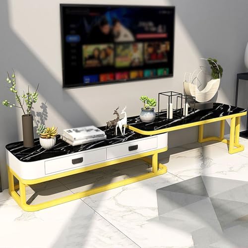 YDkjwjw Ausziehbarer TV-Ständer für Fernseher Verstellbares Entertainment-Center mit Schubladen, verschiebbare Tisch-Medienkonsole für das Wohnzimmer von YDkjwjw
