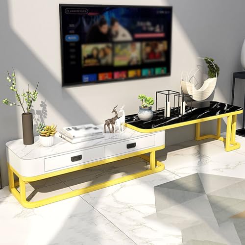 YDkjwjw Ausziehbarer TV-Ständer für Fernseher Verstellbares Entertainment-Center mit Schubladen, verschiebbare Tisch-Medienkonsole für das Wohnzimmer von YDkjwjw