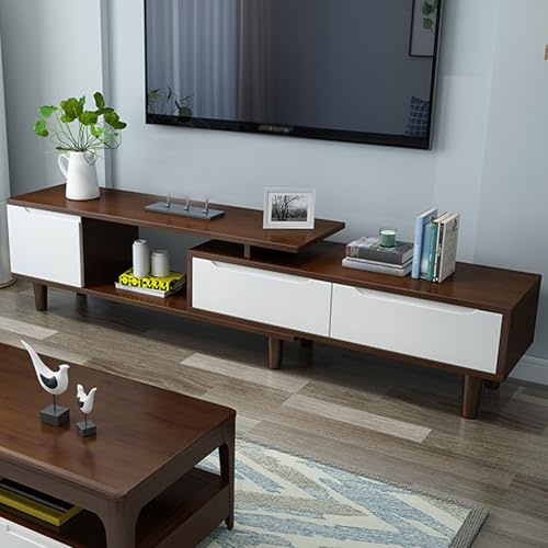 YDkjwjw Ausziehbarer TV-Ständer mit Schubladen, Moderne TV-Konsole Reversibles Entertainment-Center mit Ablagefächern für das Schlafzimmer im Wohnzimmer von YDkjwjw