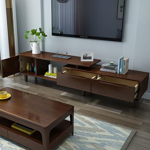 YDkjwjw Ausziehbarer TV-Ständer mit Schubladen, Moderne TV-Konsole Reversibles Entertainment-Center mit Ablagefächern für das Schlafzimmer im Wohnzimmer von YDkjwjw