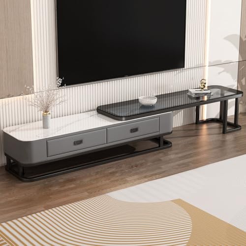 YDkjwjw Ausziehbarer TV-Ständer mit Schubladen Moderner Entertainment Center Media Console Schrank mit offenen Regalen für das Wohnzimmer von YDkjwjw