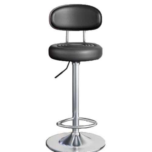 YDkjwjw Barhocker, höhenverstellbar, drehbar, Barhocker, mit PU-Leder gepolstert, mit Rückenlehne und Fußstütze für Bar, Küche und Esszimmer von YDkjwjw
