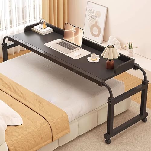 YDkjwjw Betttisch mit Rädern, Bettschreibtisch über Nachttisch mit Rädern, höhenverstellbarer Bett-Laptop-Tisch, über dem Betttisch mit Rädern und robustem Metallbein YDkjwjw Betttisch mit Rädern, Bettschreibtisch über Nachttisch mit Rädern, höhenverstellbarer Bett-Laptop-Tisch, über dem Betttisch mit Rädern und robustem Metallbein von YDkjwjw