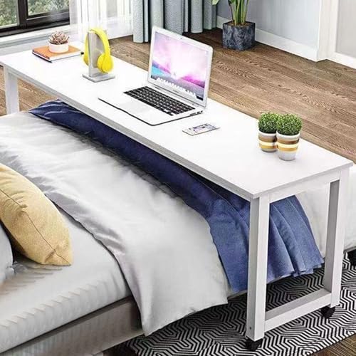 YDkjwjw Betttisch mit Rädern Bettschreibtisch über Nachttisch mit Metallbein, mobiler Bett-Laptop-Schreibtisch, der über die Nachttische für das Home-Office-Krankenhaus rollt von YDkjwjw