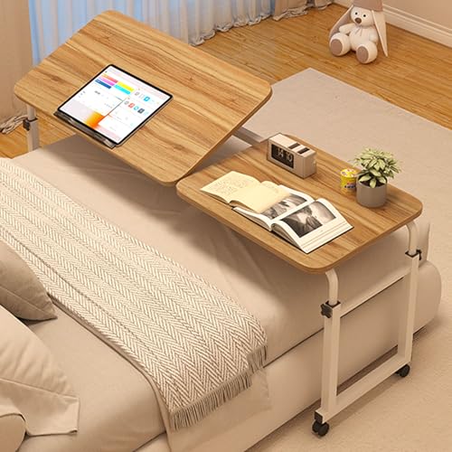 YDkjwjw Betttisch mit Rädern Split Top Kippbarer Nachttisch mit Tablett Rollbarer Laptop Computer Stehpultwagen, verstellbare Höhe/Breite YDkjwjw Betttisch mit Rädern Split Top Kippbarer Nachttisch mit Tablett Rollbarer Laptop Computer Stehpultwagen, verstellbare Höhe/Breite von YDkjwjw