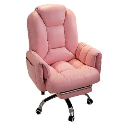 YDkjwjw Drehbarer Gaming-Stuhl mit Fußstütze, ergonomischer Computerstuhl Executive Bürostühle aus Leder Verstellbarer Spielstuhl Schreibtischstuhl mit hoher Rückenlehne für das Büro zu Hause von YDkjwjw
