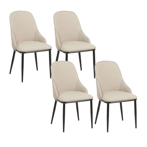 YDkjwjw Esszimmerstühle 4er-Set, gepolsterte Esszimmerstühle mit Metallbeinen und hoher Rückenlehne, moderner armloser Beistellstuhl für Wohnzimmer, Schlafzimmer, Küche von YDkjwjw