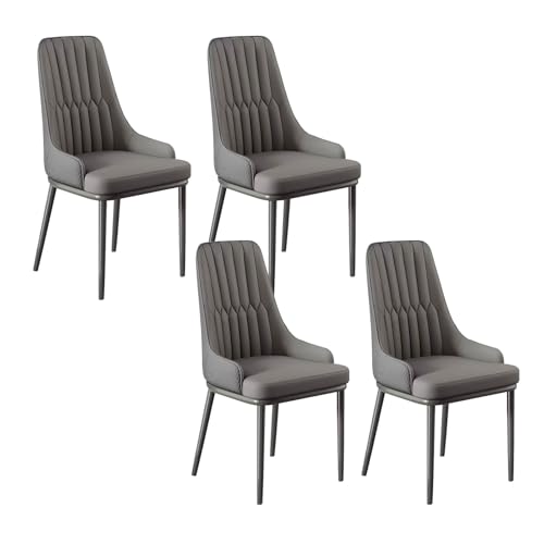 YDkjwjw Esszimmerstühle Set mit 4 armfreien Esszimmerstühlen mit Rückenlehne, gepolstertem Sitz und massiven Metallbeinen, für Esszimmer Wohnzimmer von YDkjwjw