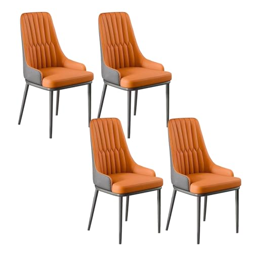 YDkjwjw Esszimmerstühle Set mit 4 armfreien Esszimmerstühlen mit Rückenlehne, gepolstertem Sitz und massiven Metallbeinen, für Esszimmer Wohnzimmer von YDkjwjw