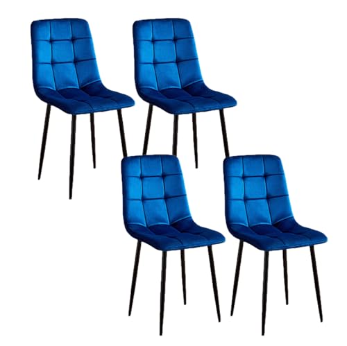 YDkjwjw Esszimmerstuhl 4er-Set, breit gepolsterter Samtstuhl mit Rückenlehne, Metallbeine, Küchenstühle für Esszimmer, Schlafzimmer, Wohnzimmer, Schminktisch von YDkjwjw