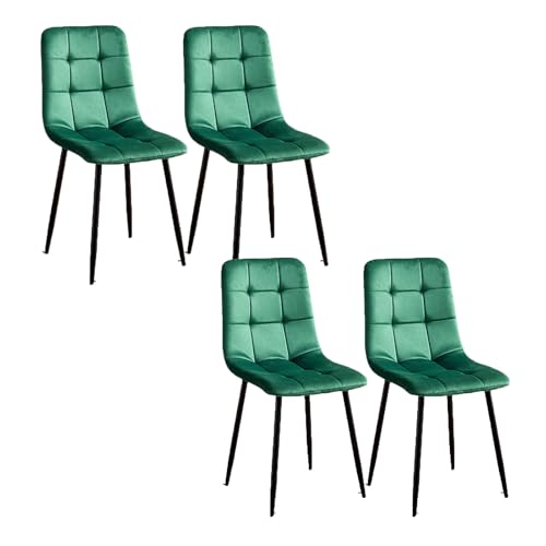 YDkjwjw Esszimmerstuhl 4er-Set, breit gepolsterter Samtstuhl mit Rückenlehne, Metallbeine, Küchenstühle für Esszimmer, Schlafzimmer, Wohnzimmer, Schminktisch von YDkjwjw