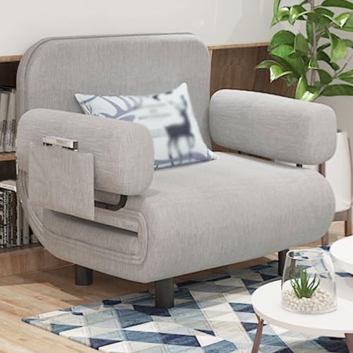 YDkjwjw Klappbares Schlafsofa mit Verstellbarer Rückenlehne und Kissen, 3-in-1-Cabrio-Einzelschlafsofa mit gepolstertem Sitz, Couch Guest Sleeper Recliner Lounge Sessel für Home Office von YDkjwjw