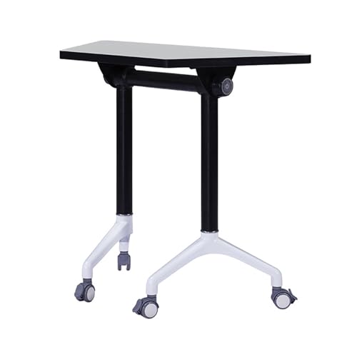 YDkjwjw Konferenzraumtisch 2er-Set, klappbarer Flip-Top-Mobil-Schulungstisch Kombinierbarer Trapezförmiger Konferenztisch Computertisch mit Metallrahmen, feststellbaren Rollen von YDkjwjw