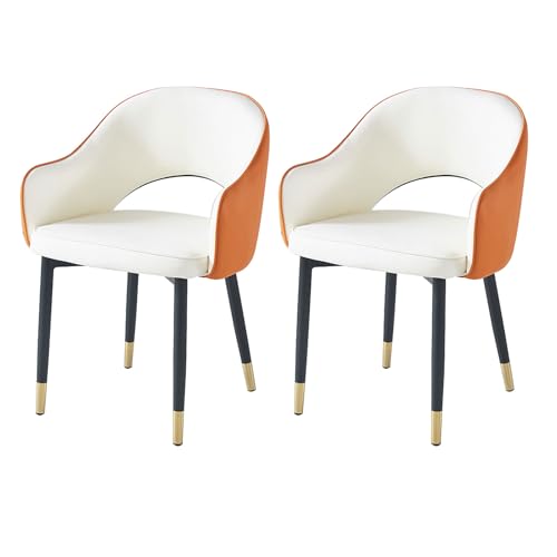 YDkjwjw Mid-Century Modern Esszimmerstühle Set mit 2 gepolsterten Küchenstühlen mit Metallbeinen, Armchiar Beistellstühle für Wohnzimmer, Küche, Schlafzimmer, Empfangsraum von YDkjwjw