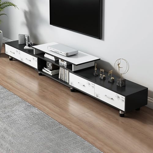 YDkjwjw Mid Century Modern TV-Ständerschrank Ausziehbare TV-Einheit Medieneinheiten mit Stauraum für das Wohnzimmer von YDkjwjw