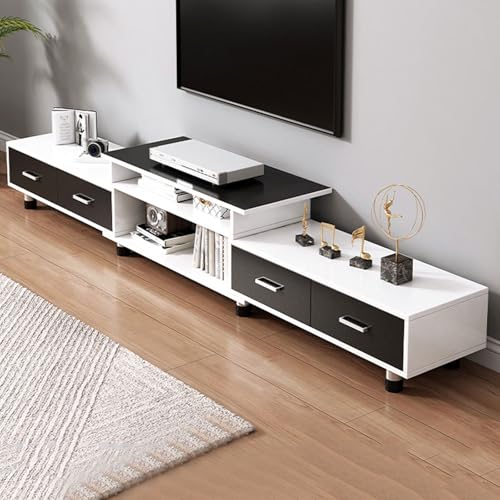 YDkjwjw Mid Century Modern TV-Ständerschrank Ausziehbare TV-Einheit Medieneinheiten mit Stauraum für das Wohnzimmer von YDkjwjw