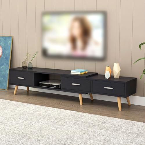 YDkjwjw Mid Century Modern TV-Ständerschrank mit 3 Schubladen Ausziehbare TV-Einheit Medieneinheiten mit Stauraum für das Wohnzimmer YDkjwjw Mid Century Modern TV-Ständerschrank mit 3 Schubladen Ausziehbare TV-Einheit Medieneinheiten mit Stauraum für das Wohnzimmer von YDkjwjw