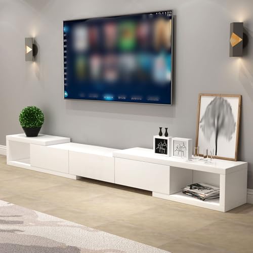YDkjwjw Mid-Century Modern ausziehbarer TV-Ständer mit Ablagefächern für das Wohnzimmer, Verstellbarer TV-Schrank mit Schublade Entertainment Center YDkjwjw Mid-Century Modern ausziehbarer TV-Ständer mit Ablagefächern für das Wohnzimmer, Verstellbarer TV-Schrank mit Schublade Entertainment Center von YDkjwjw