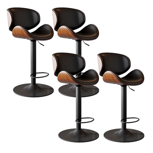 YDkjwjw Moderne Barhocker, 4er-Set, verstellbar, mit PU-Leder gepolstert, drehbar, Barhocker in Thekenhöhe, Barstühle mit Rückenlehne für Kücheninsel von YDkjwjw