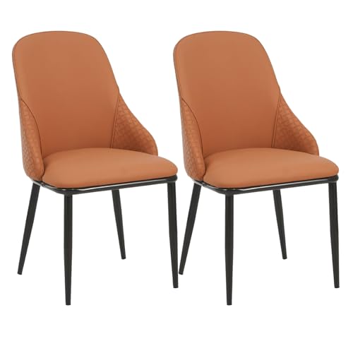 YDkjwjw Moderne Esszimmerstühle Set mit 2 gepolsterten Küchenstühlen aus PU-Leder, armlose Beistellstühle mit Metallbeinen und Rückenlehne für das Wohnzimmer in der Küche YDkjwjw Moderne Esszimmerstühle Set mit 2 gepolsterten Küchenstühlen aus PU-Leder, armlose Beistellstühle mit Metallbeinen und Rückenlehne für das Wohnzimmer in der Küche von YDkjwjw