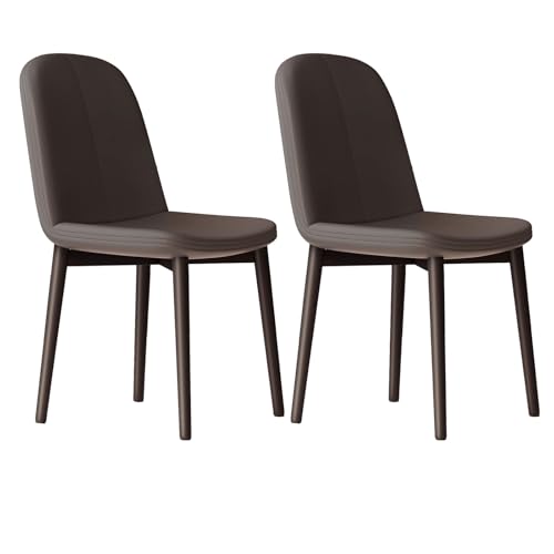 YDkjwjw Moderne Esszimmerstühle aus PU-Leder 2er-Set, gepolsterte Küchenstühle Armlehnenlose Beistellstühle mit gebogener Rückenlehne und Metallbeinen für das Esszimmer Restaurant von YDkjwjw