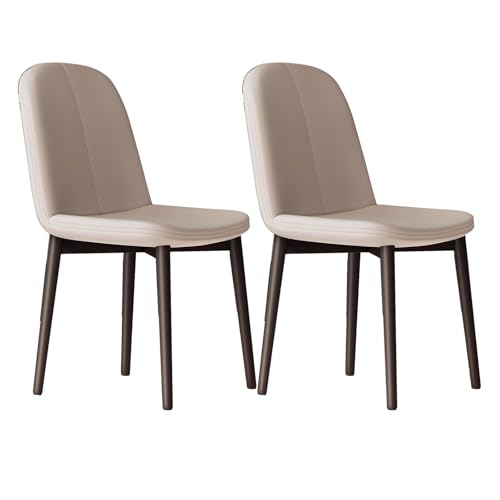 YDkjwjw Moderne Esszimmerstühle aus PU-Leder 2er-Set, gepolsterte Küchenstühle Armlehnenlose Beistellstühle mit gebogener Rückenlehne und Metallbeinen für das Esszimmer Restaurant von YDkjwjw