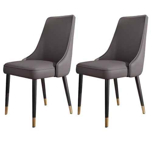 YDkjwjw Moderne Esszimmerstühle aus PU-Leder 2er-Set, gepolsterte Küchenstühle Armlehnenlose Beistellstühle mit gebogener hoher Rückenlehne und Metallbeinen für das Esszimmer Restaurant YDkjwjw Moderne Esszimmerstühle aus PU-Leder 2er-Set, gepolsterte Küchenstühle Armlehnenlose Beistellstühle mit gebogener hoher Rückenlehne und Metallbeinen für das Esszimmer Restaurant von YDkjwjw