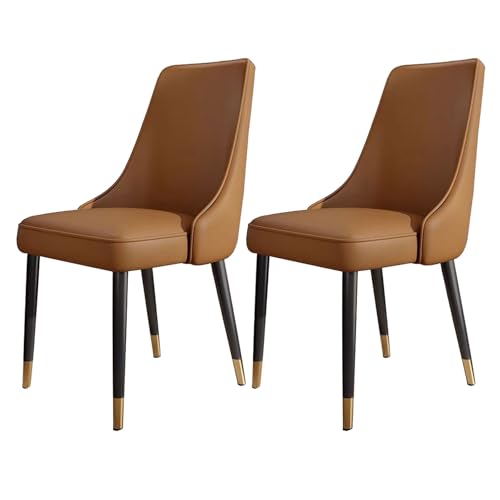 YDkjwjw Moderne Esszimmerstühle aus PU-Leder 2er-Set, gepolsterte Küchenstühle Armlehnenlose Beistellstühle mit gebogener hoher Rückenlehne und Metallbeinen für das Esszimmer Restaurant YDkjwjw Moderne Esszimmerstühle aus PU-Leder 2er-Set, gepolsterte Küchenstühle Armlehnenlose Beistellstühle mit gebogener hoher Rückenlehne und Metallbeinen für das Esszimmer Restaurant von YDkjwjw