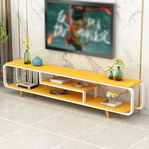 YDkjwjw Moderner TV-Entertainment-Center-Schrank mit 3-Stufigen Offenen Regalen, TV-Ständer aus Holz mit Metallrahmen für das Schlafzimmer im Wohnzimmer von YDkjwjw