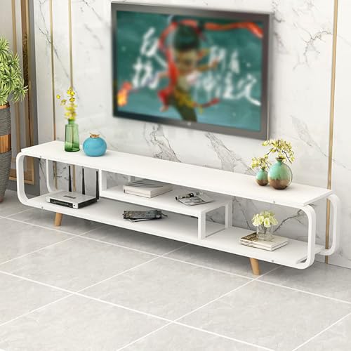 YDkjwjw Moderner TV-Entertainment-Center-Schrank mit 3-Stufigen Offenen Regalen, TV-Ständer aus Holz mit Metallrahmen für das Schlafzimmer im Wohnzimmer von YDkjwjw