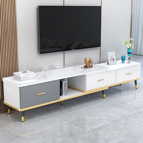 YDkjwjw Moderner ausziehbarer TV-Ständer mit viel Stauraum für das Wohnzimmer Verstellbarer TV-Schrank mit Schublade Entertainment Center Media Console YDkjwjw Moderner ausziehbarer TV-Ständer mit viel Stauraum für das Wohnzimmer Verstellbarer TV-Schrank mit Schublade Entertainment Center Media Console von YDkjwjw