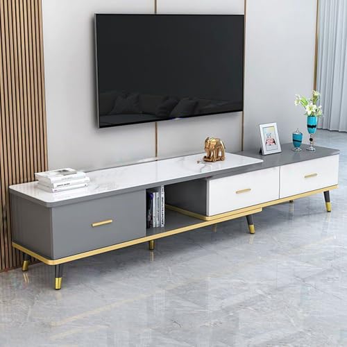 YDkjwjw Moderner ausziehbarer TV-Ständer mit viel Stauraum für das Wohnzimmer Verstellbarer TV-Schrank mit Schublade Entertainment Center Media Console YDkjwjw Moderner ausziehbarer TV-Ständer mit viel Stauraum für das Wohnzimmer Verstellbarer TV-Schrank mit Schublade Entertainment Center Media Console von YDkjwjw